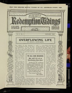 Redemption tidings, vol. 5, nos. 1-12, Jan.-Dec. 1929
