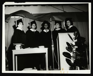 Sarah (Jubilee Harmonizer) and 4 other women at graduation