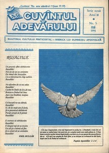 Buletinul Cultului Penticostal - Biserica lui Dumnezeu Apostolica