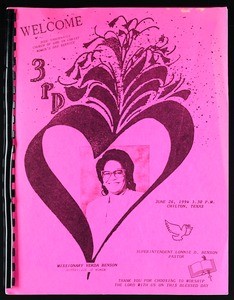 Women's day program, Jude Tabernacle, COGIC, Chilton, Texas, 1994