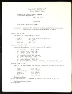 U.S.A.C. III institute program, 1987