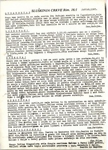 Servant of the Church, Romans 16:1, Circular letter for January 1983