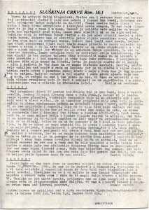 Servant of the Church, Romans 16:1, Circular letter for September 1985