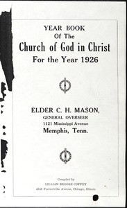 Yearbook of the Church of God in Christ (19th: 1926)