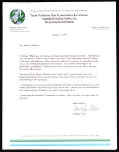 Carter, letter, 1999, to Goodson