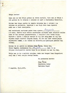 Invitation to the annual women's meeting and letter, 1975