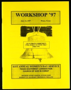 Women's day program, workshop, Texas southwest, COGIC, Waco, 1997