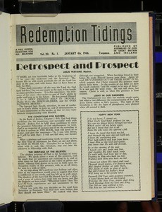 Redemption tidings, vol. 22, nos. 1-26, 4 Jan. - 20 Dec. 1946