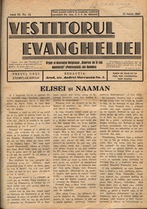 The herald of Gospel, 1947, vol, 3, no. 12 = Vestitorul Evangheliei, 1947, anul III, nr 12