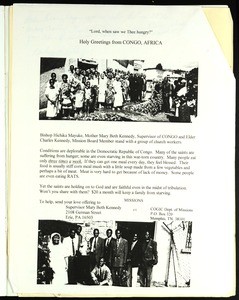 Appeal for contributions for the Congo, from COGIC Department of Missions, ca. 2001