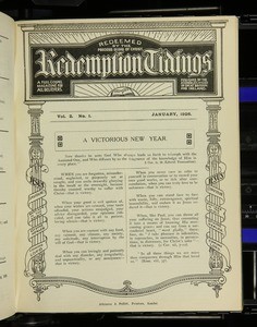 Redemption tidings, vol. 2, nos. 1-12, Jan.-Dec. 1926
