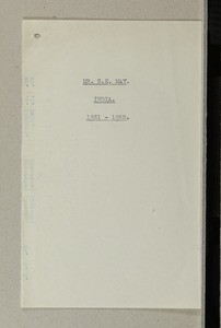 Spencer May, India, 1914-1922