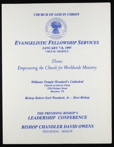 COGIC, evangelistic fellowship service program, 1997