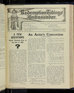Redemption tidings ambassador, vol. 6, nos. 1-40, 5 Jan. - 21 Dec. 1933