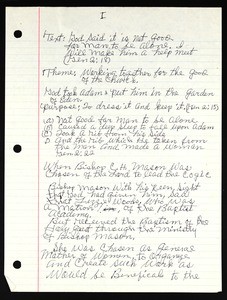 "Working together for the good of the church", notes for a sermon