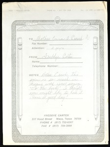 Carter, fax, 1995, to Crouch