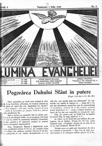 Light of the Gospel, 1945, vol, 1, no. 5 = Lumina Evangheliei, 1945, anul I, nr 5