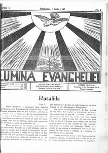 Light of the Gospel, 1945, vol, 1, no. 4 = Lumina Evangheliei, 1945, anul I, nr 4