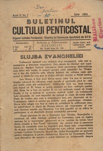 Buletinul Cultului Penticostal - Biserica lui Dumnezeu Apostolica