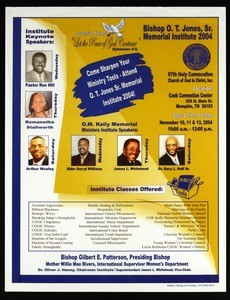 Bishop O.T. Jones, Sr. Memorial Institute, Memphis, 2004