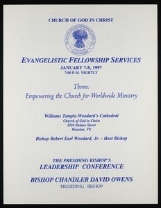 COGIC, evangelistic fellowship service program, 1997