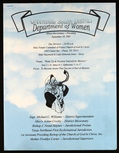Department of Women program, Texas northeast, COGIC, Plano, 2007