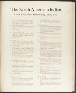 The North American Indian, vol. 7 supplement