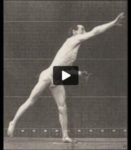 Man in pelvis cloth throwing rock