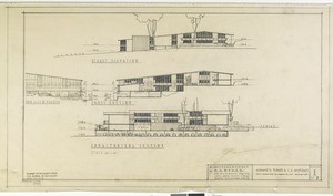 Architectural drawings of an apartment building on Amberwood Drive, South Pasadena, Calif., 1954