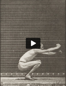 Man in pelvis cloth jumping, standing broad jump