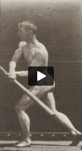 Nude man with baseball bat