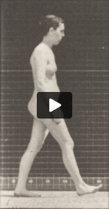 Nude woman walking