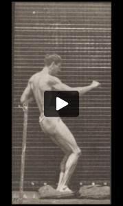 Man in pelvis cloth standing and jumping