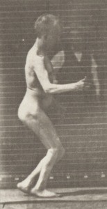 Nude man walking