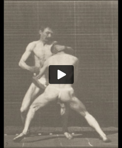 Two men in pelvis clothes boxing