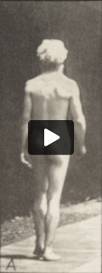 Nude man walking