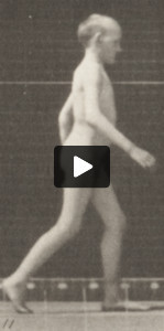 Nude man walking