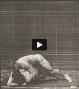 Nude men wrestling, lock