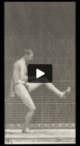 Man in pelvis cloth jumping and kicking