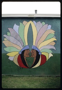 The murals of Estrada Courts. Two Indian chiefs facing each other, Los Angeles, 1974