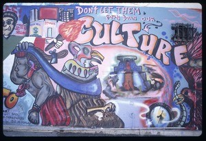 Don't let them burn down our culture, Highland Park, Los Angeles, 1990