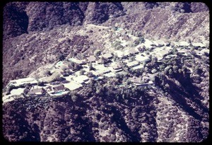 Aerial photograph of a Hollywood Hills affluent street, Calif., ca. 1973