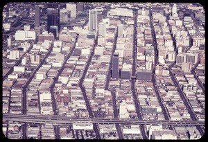 Aerial photograph of downtown Los Angeles, ca. 1973