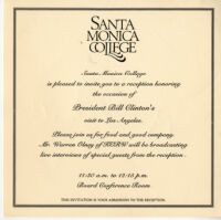 Invitation to Luncheon honoring President Bill Clinton