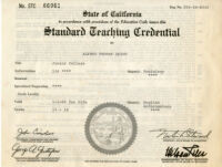 State of California Standard Teaching Credential