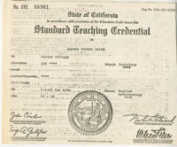 State of California Standard Teaching Credential