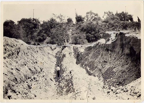 Rock Pit and Work of Rock Crusher in the Arroyo