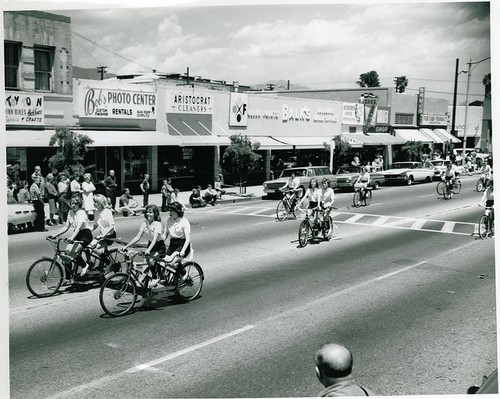 Scout Day Parade: Girls Riding Tandem and Single Bikes on Mission