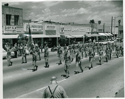 Scout Day Parade: Boys and Men in Scout Uniforms Marching on Mission