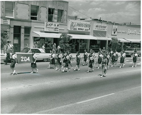 Scout Day Parade: Girl Scout Troop 204 Marching West on Mission Street